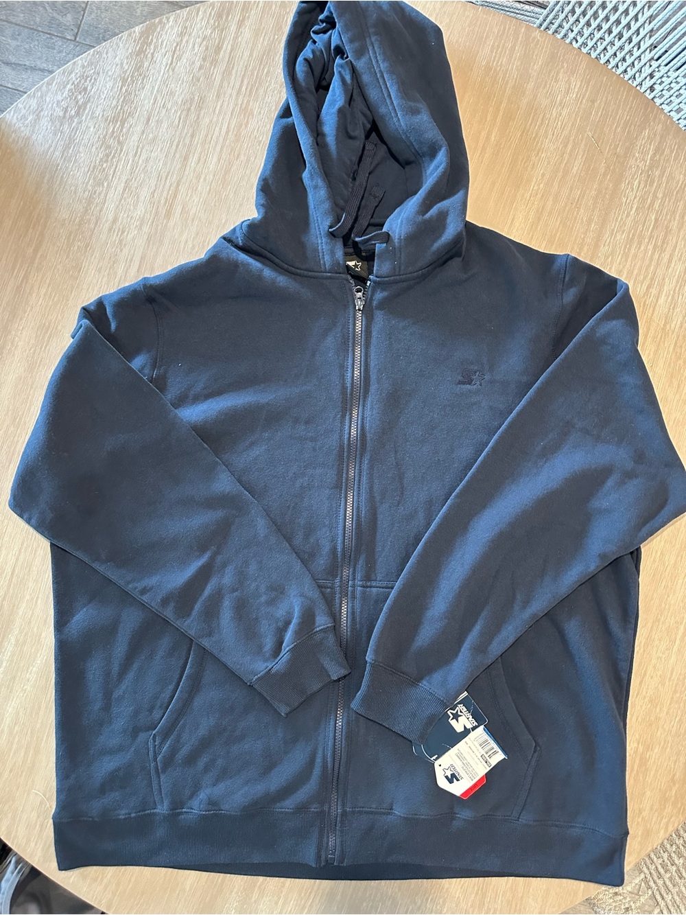 Starter Men’s 3XL Full Zip Hoodie 29” Pit Dark Navy Soft Fleece NWT Big & Tall